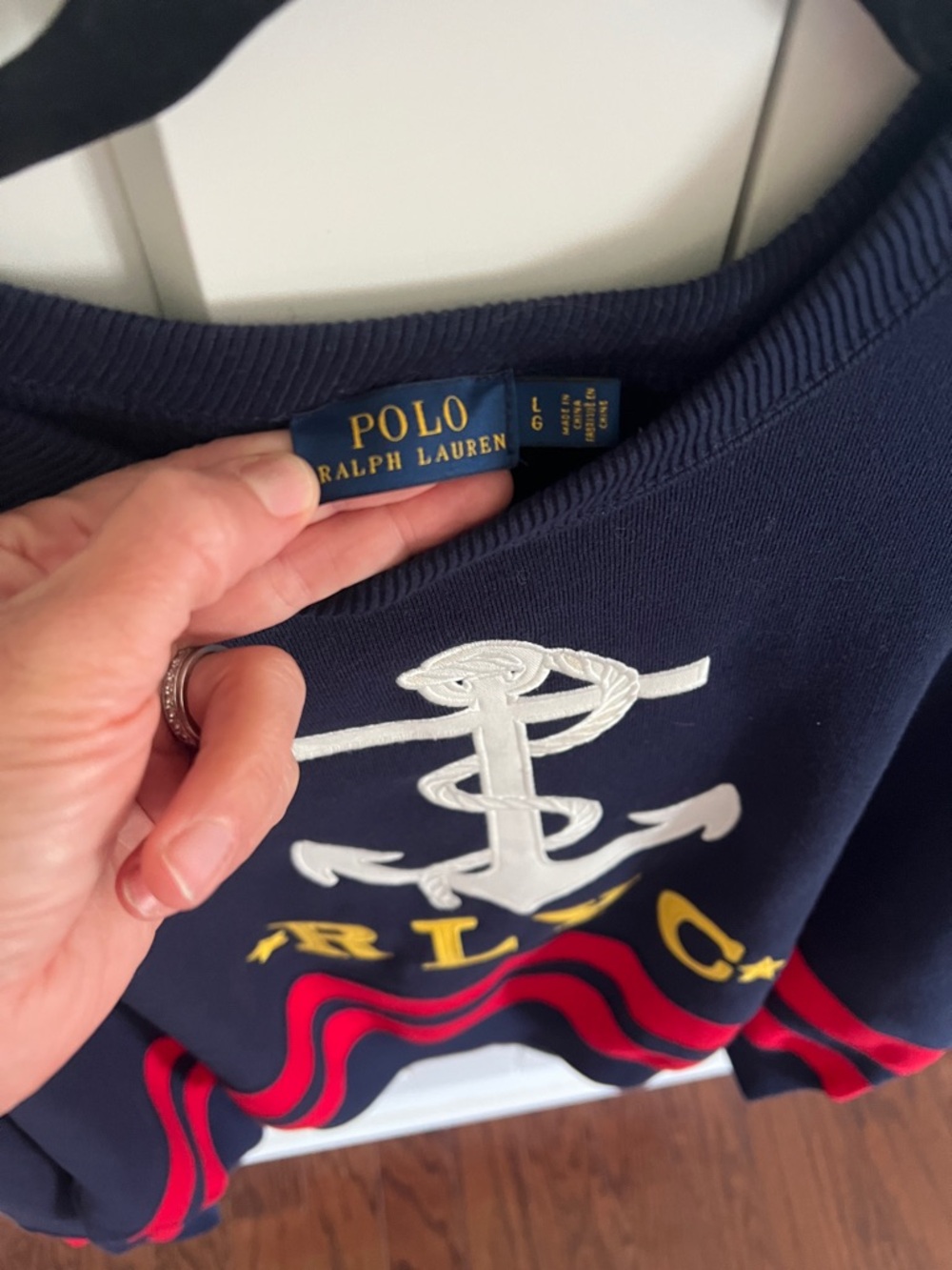 Polo Ralph Lauren Yacht Club Anchor fleece oversized pullover - Picture 3 of 8